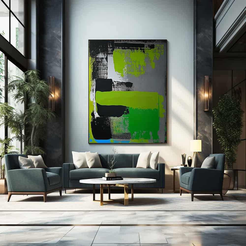 GREEN ABSTRACT ART "NEON SURGE"