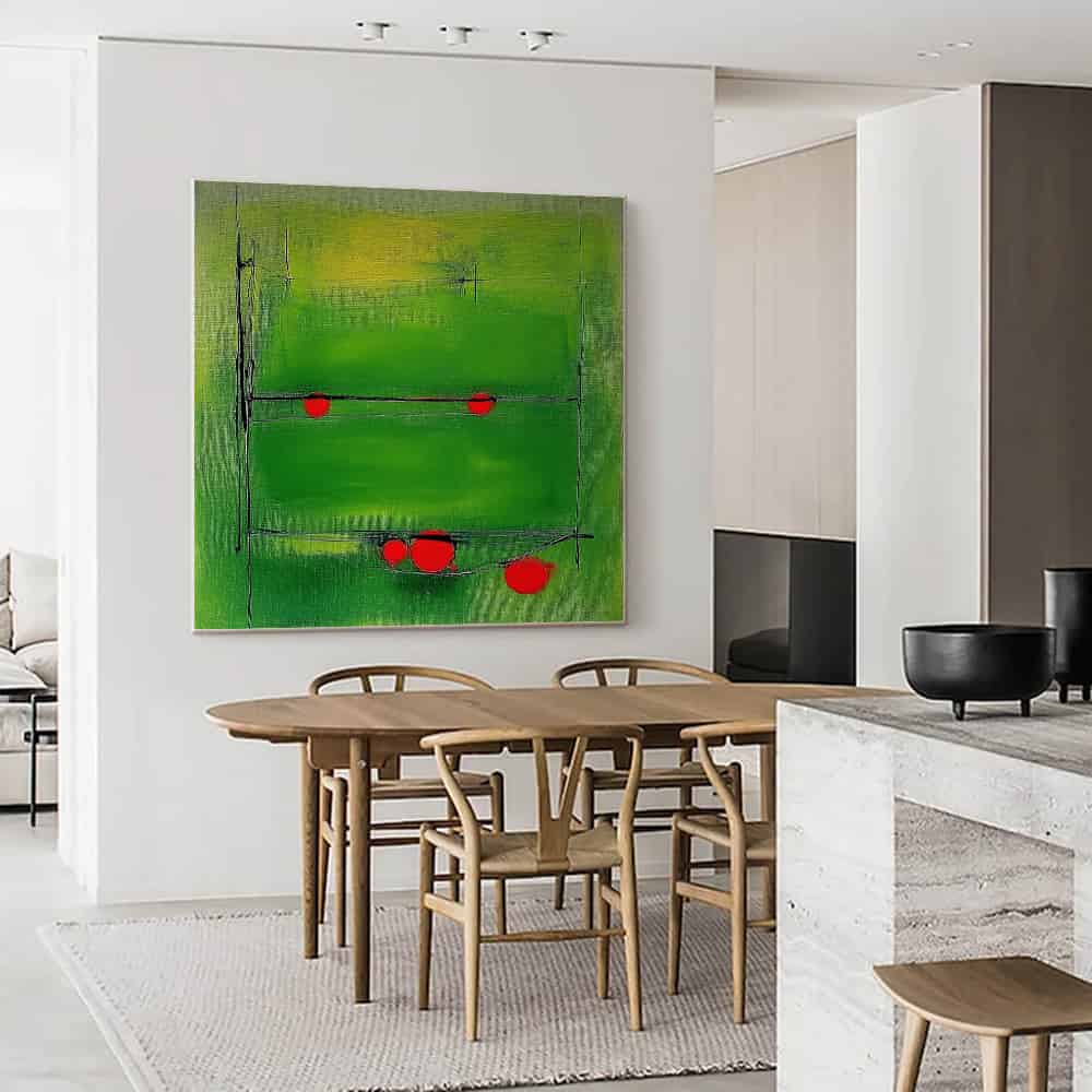 GREEN ABSTRACT ART "QUANTUM HARVEST"