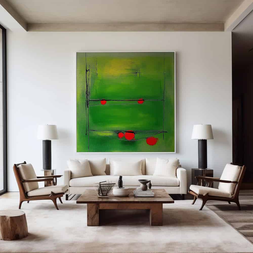 GREEN ABSTRACT ART "QUANTUM HARVEST"