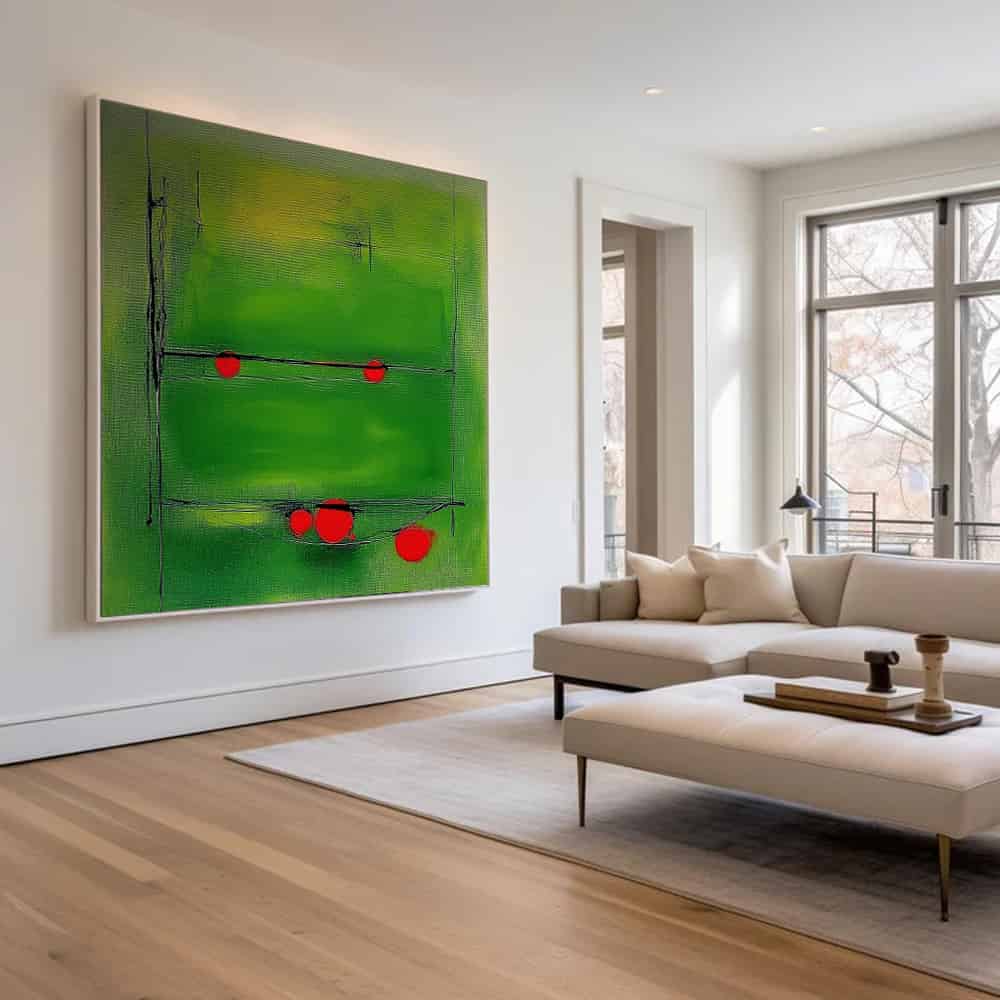GREEN ABSTRACT ART "QUANTUM HARVEST"