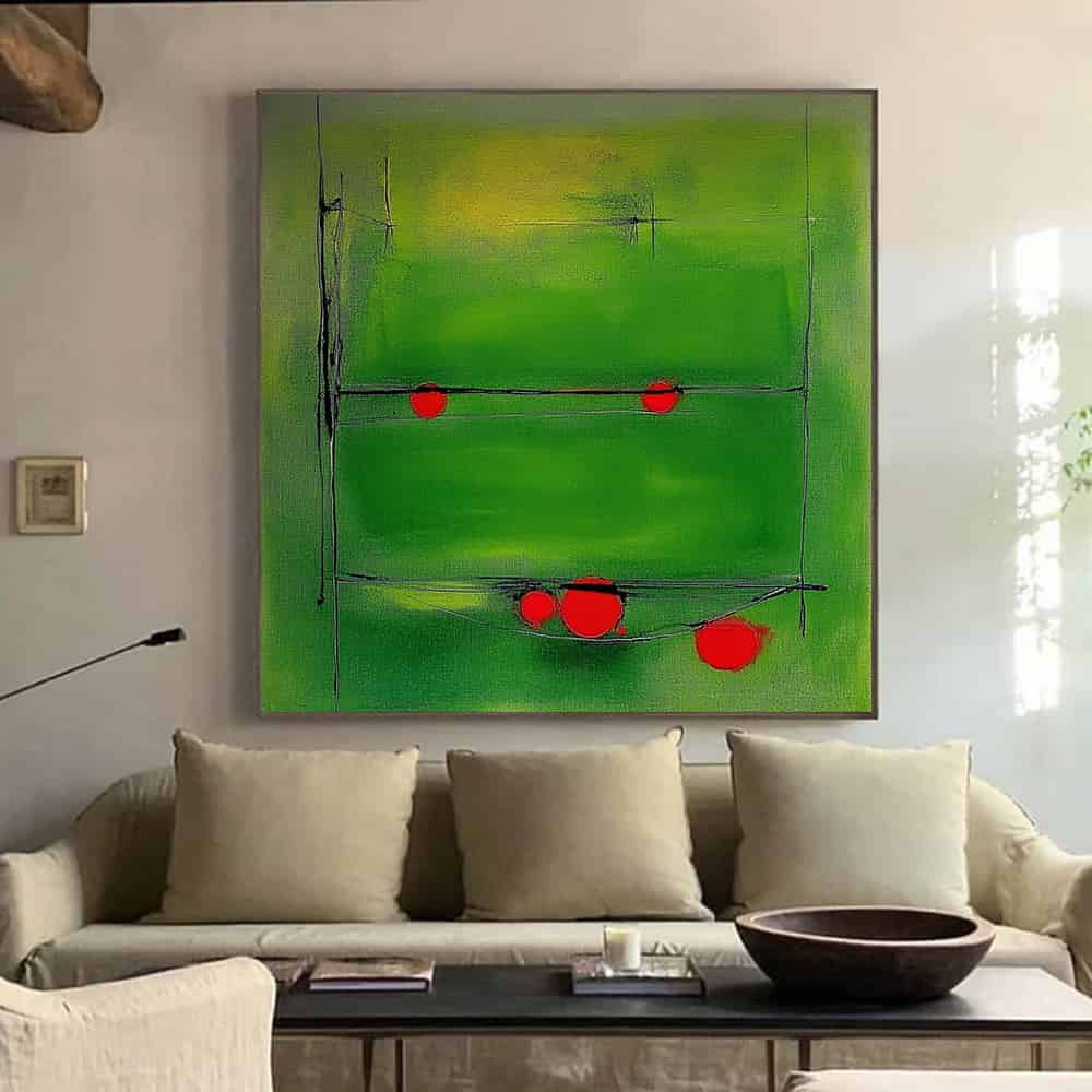 GREEN ABSTRACT ART "QUANTUM HARVEST"