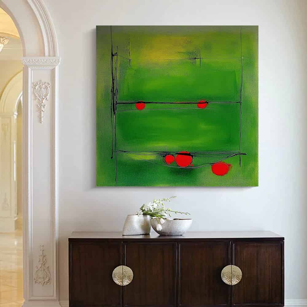 GREEN ABSTRACT ART "QUANTUM HARVEST"