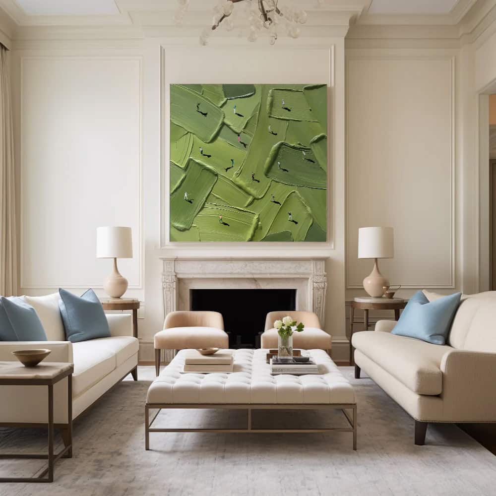 GREEN ABSTRACT ART "SCRAMBLED GREENS"