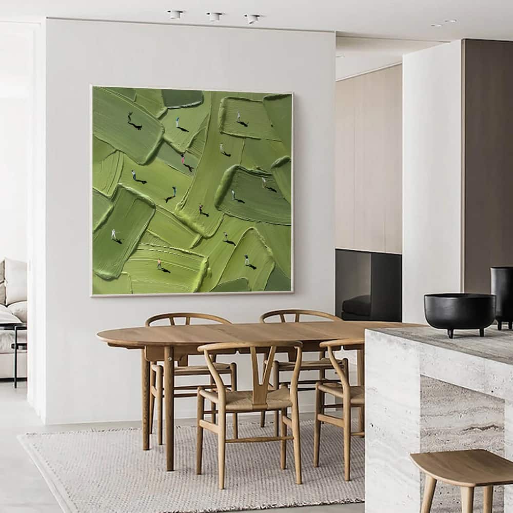 GREEN ABSTRACT ART "SCRAMBLED GREENS"