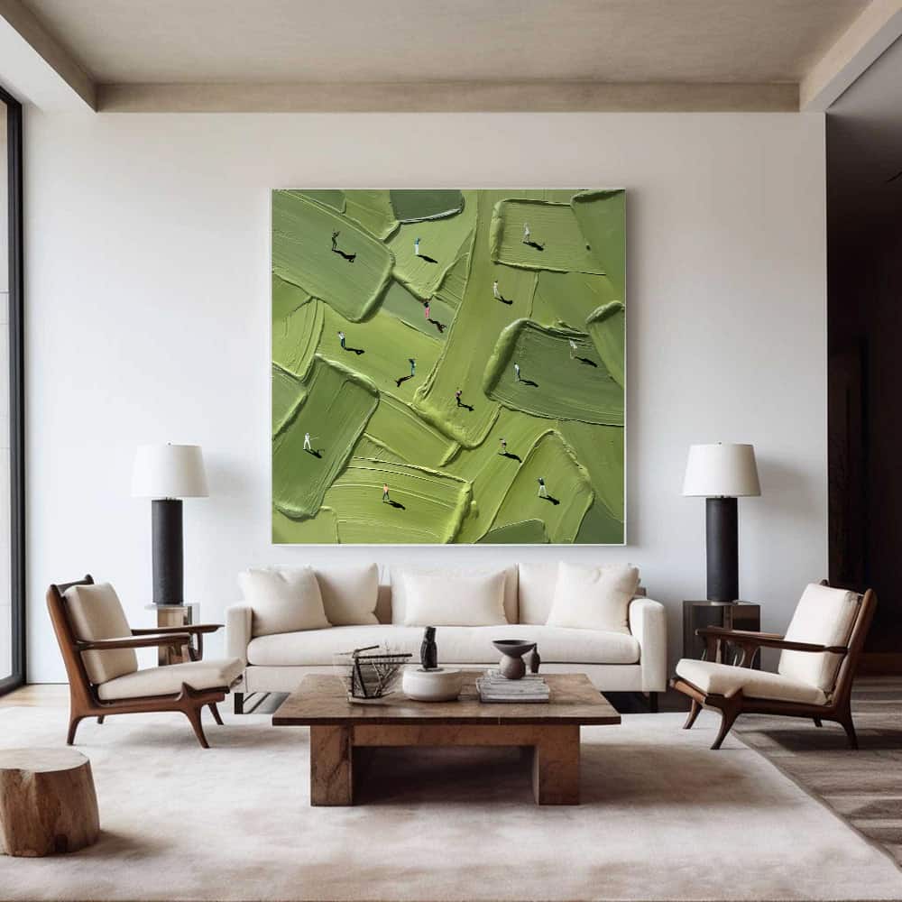GREEN ABSTRACT ART "SCRAMBLED GREENS"