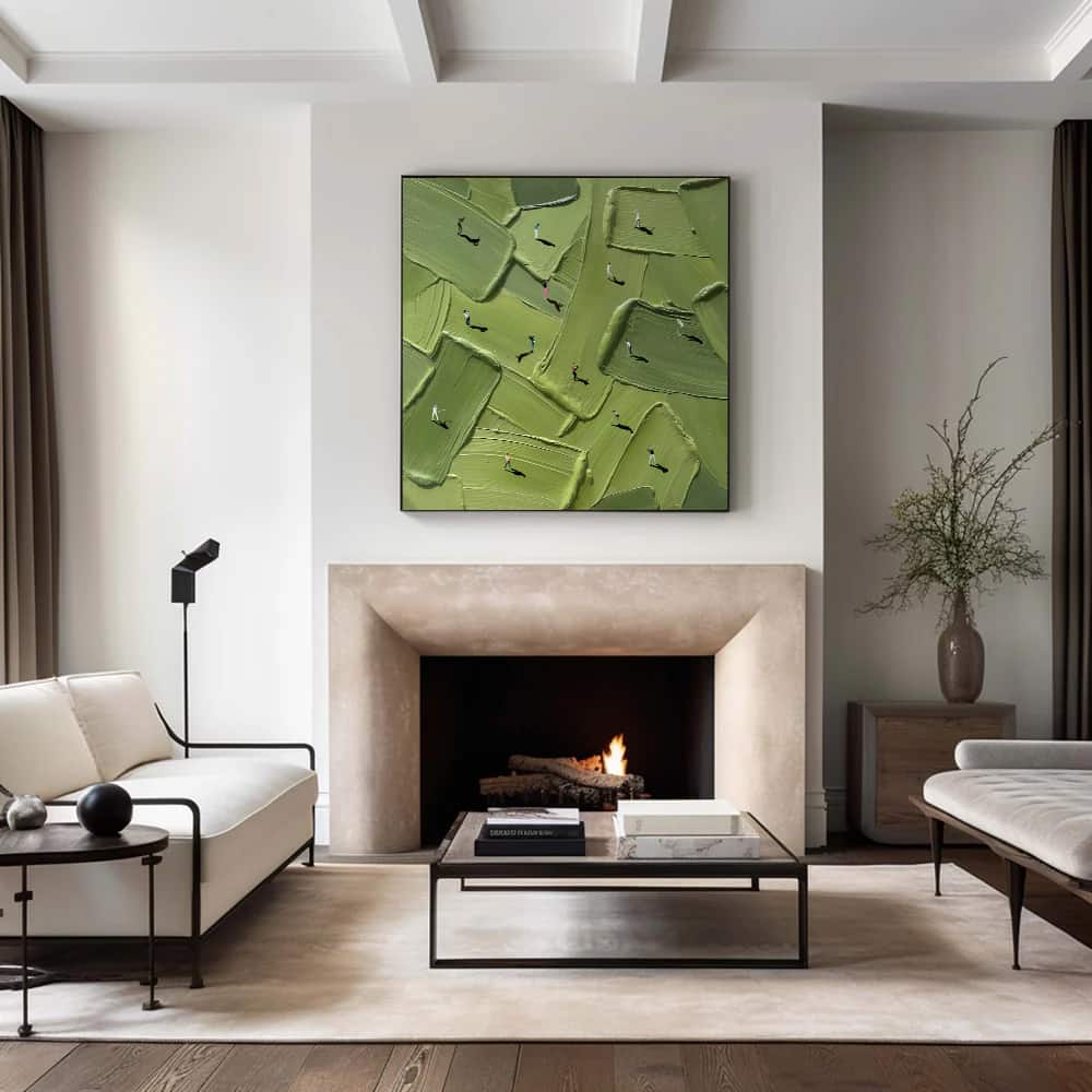 GREEN ABSTRACT ART "SCRAMBLED GREENS"