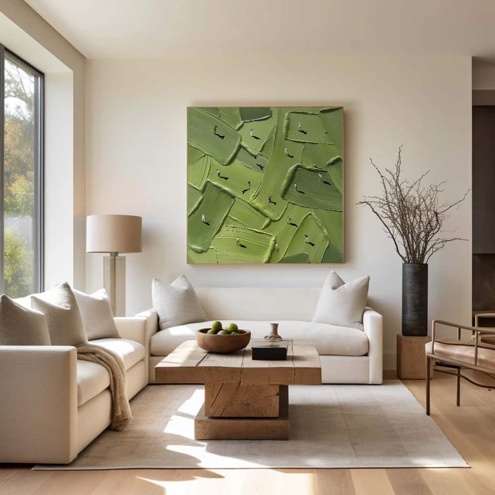 GREEN ABSTRACT ART "SCRAMBLED GREENS"