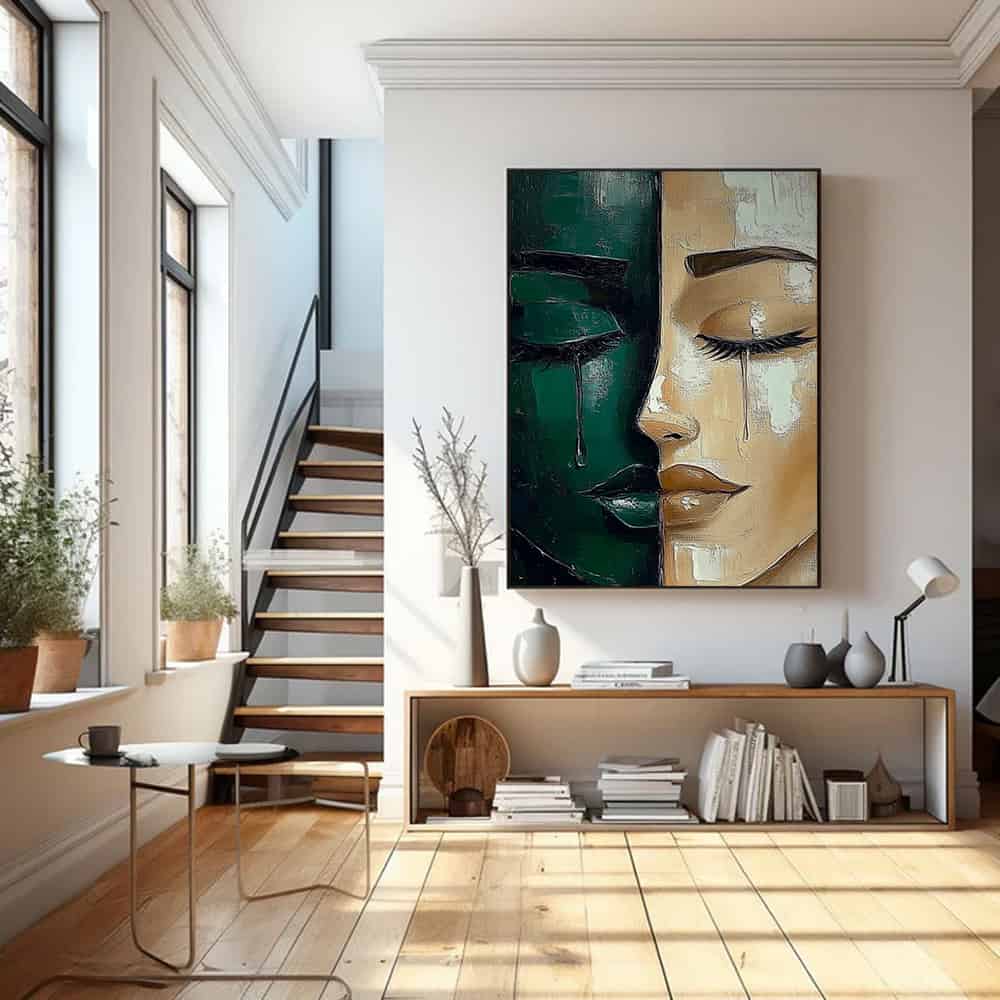 GREEN ABSTRACT ART "SHATTERED SERENITY"