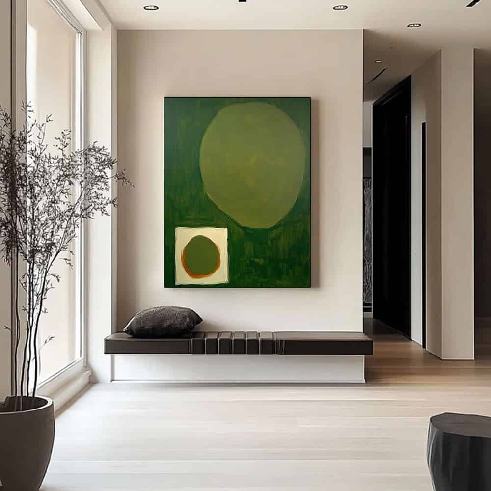 GREEN ABSTRACT ART "TERRESTRIAL ECHO"