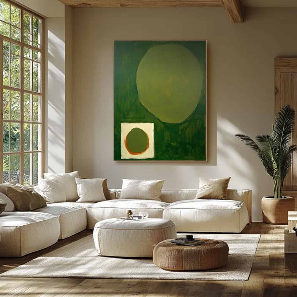 GREEN ABSTRACT ART "TERRESTRIAL ECHO"