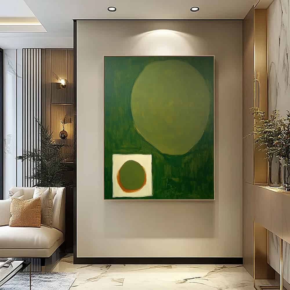 GREEN ABSTRACT ART "TERRESTRIAL ECHO"