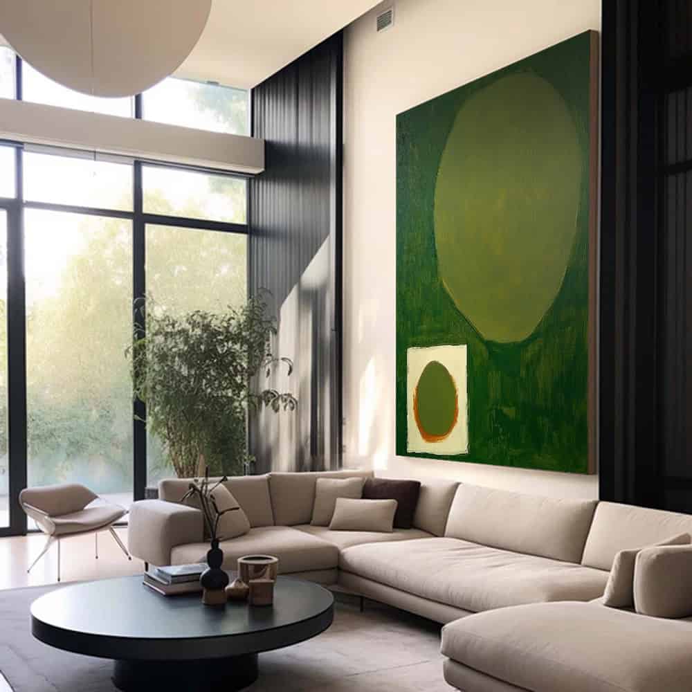 GREEN ABSTRACT ART "TERRESTRIAL ECHO"