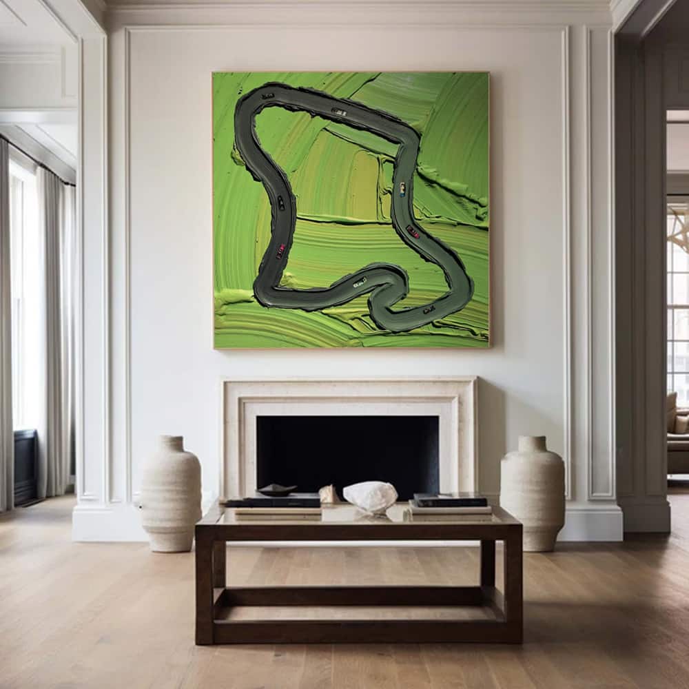 GREEN ABSTRACT ART "THE GREEN GRAND PRIX"