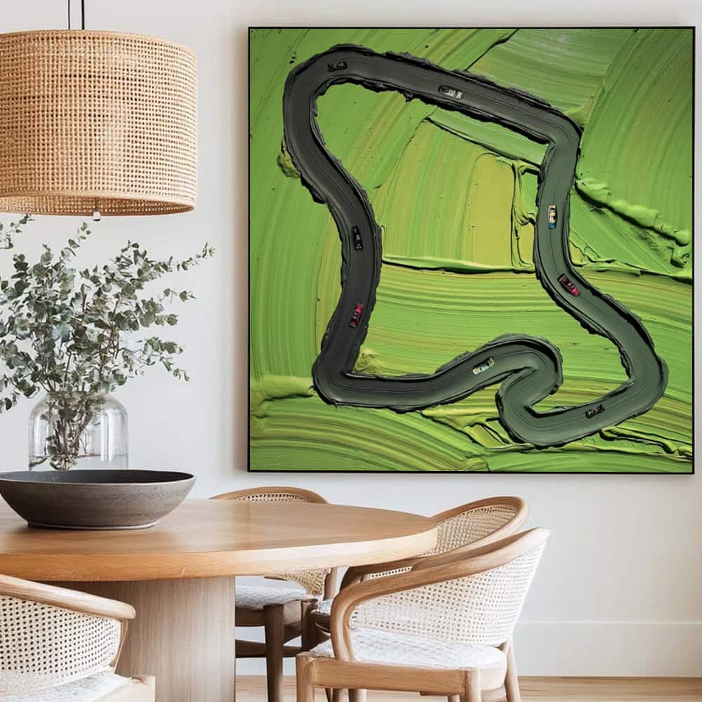 GREEN ABSTRACT ART "THE GREEN GRAND PRIX"