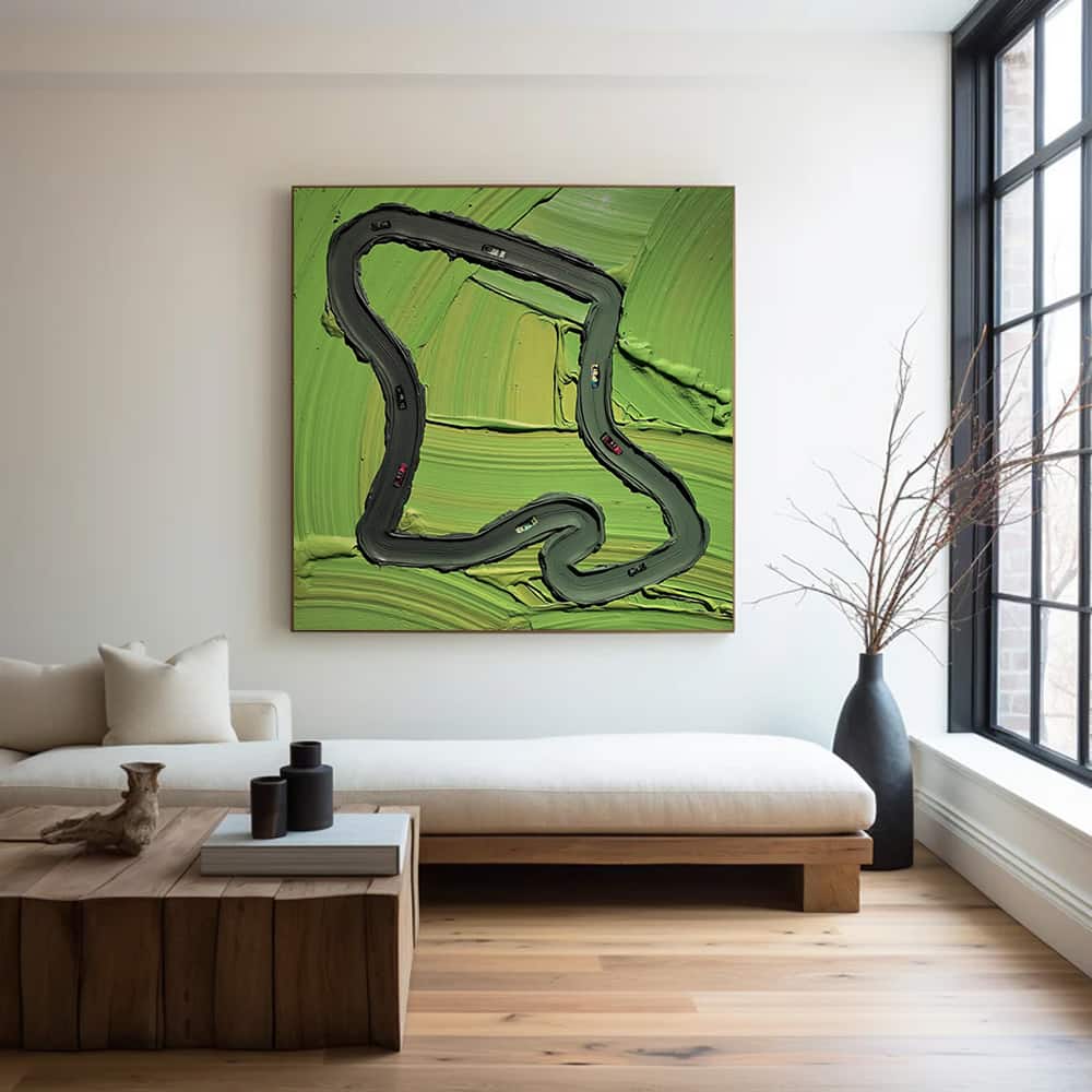 GREEN ABSTRACT ART "THE GREEN GRAND PRIX"