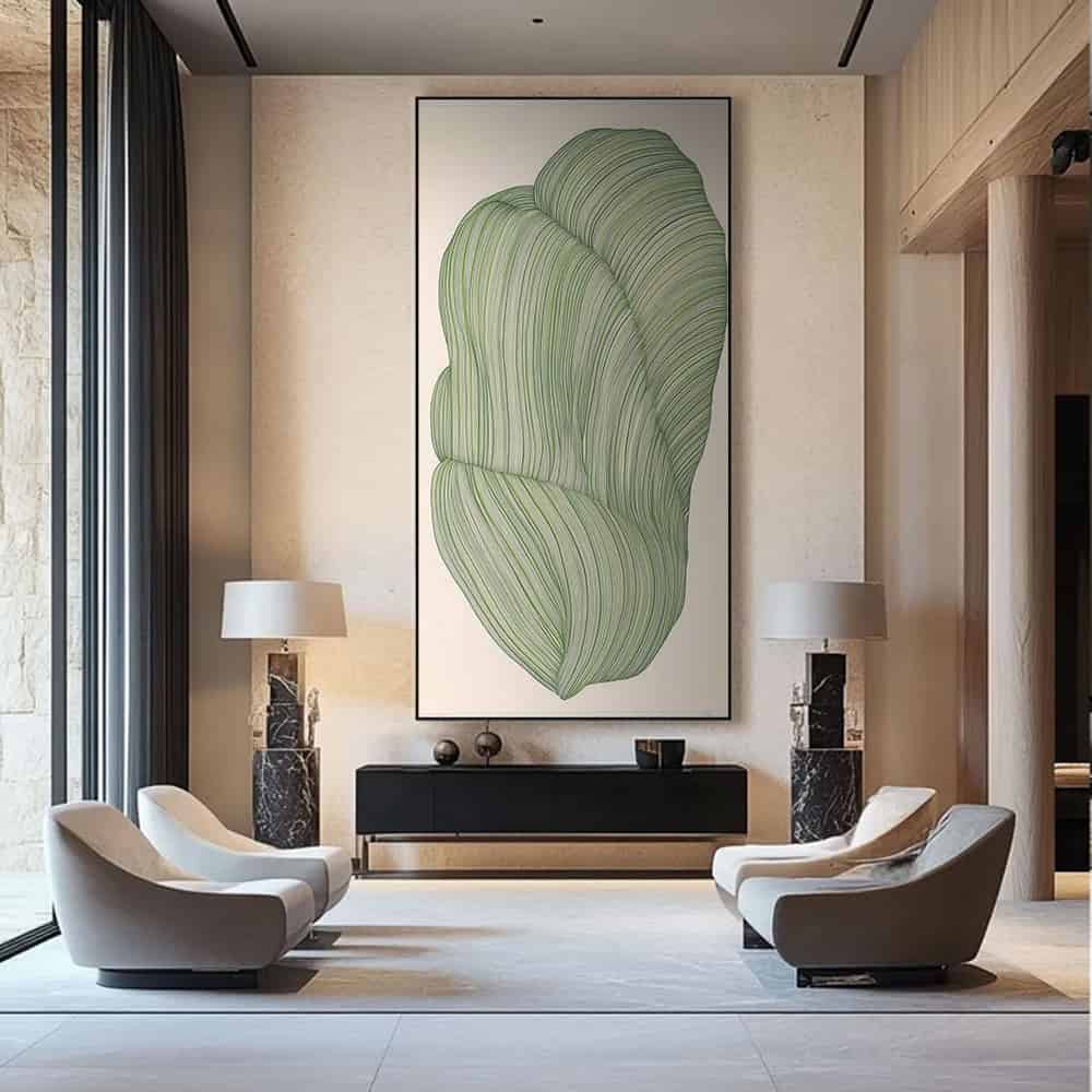 GREEN ABSTRACT ART "VERDANT ANATOMY"