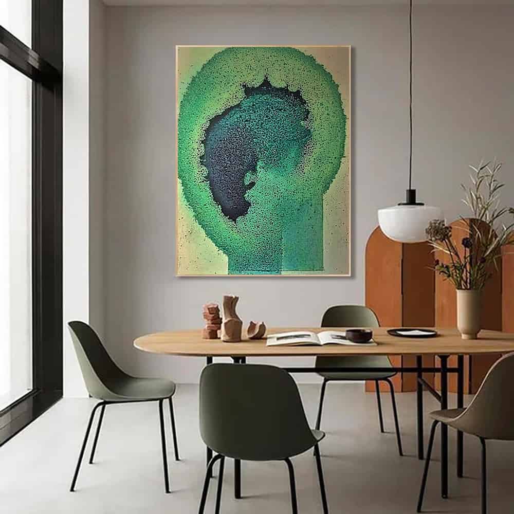 GREEN ABSTRACT ART "VERDANT BLOOM"