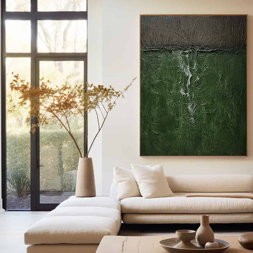 GREEN ABSTRACT ART "VERDANT FISSURE"