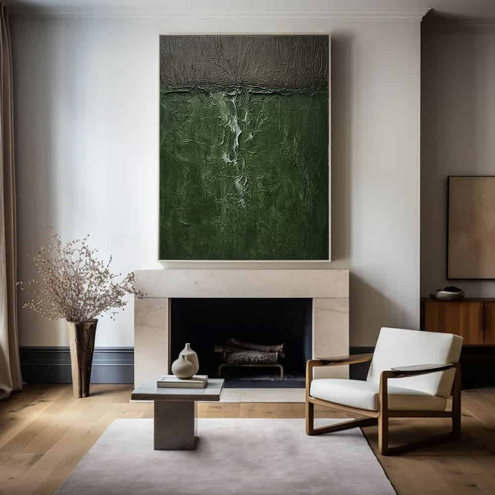 GREEN ABSTRACT ART "VERDANT FISSURE"