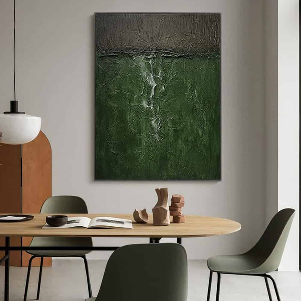 GREEN ABSTRACT ART "VERDANT FISSURE"