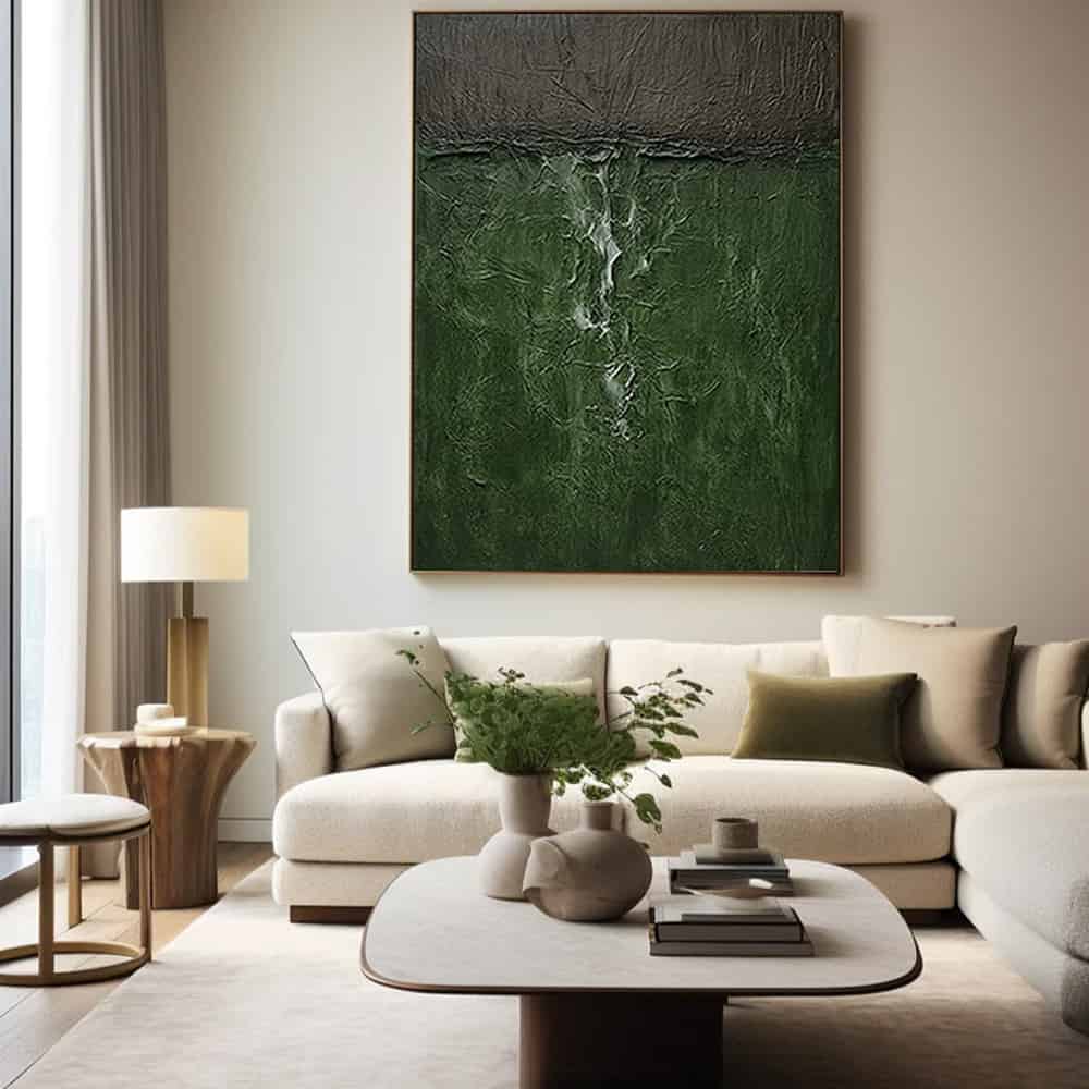 GREEN ABSTRACT ART "VERDANT FISSURE"