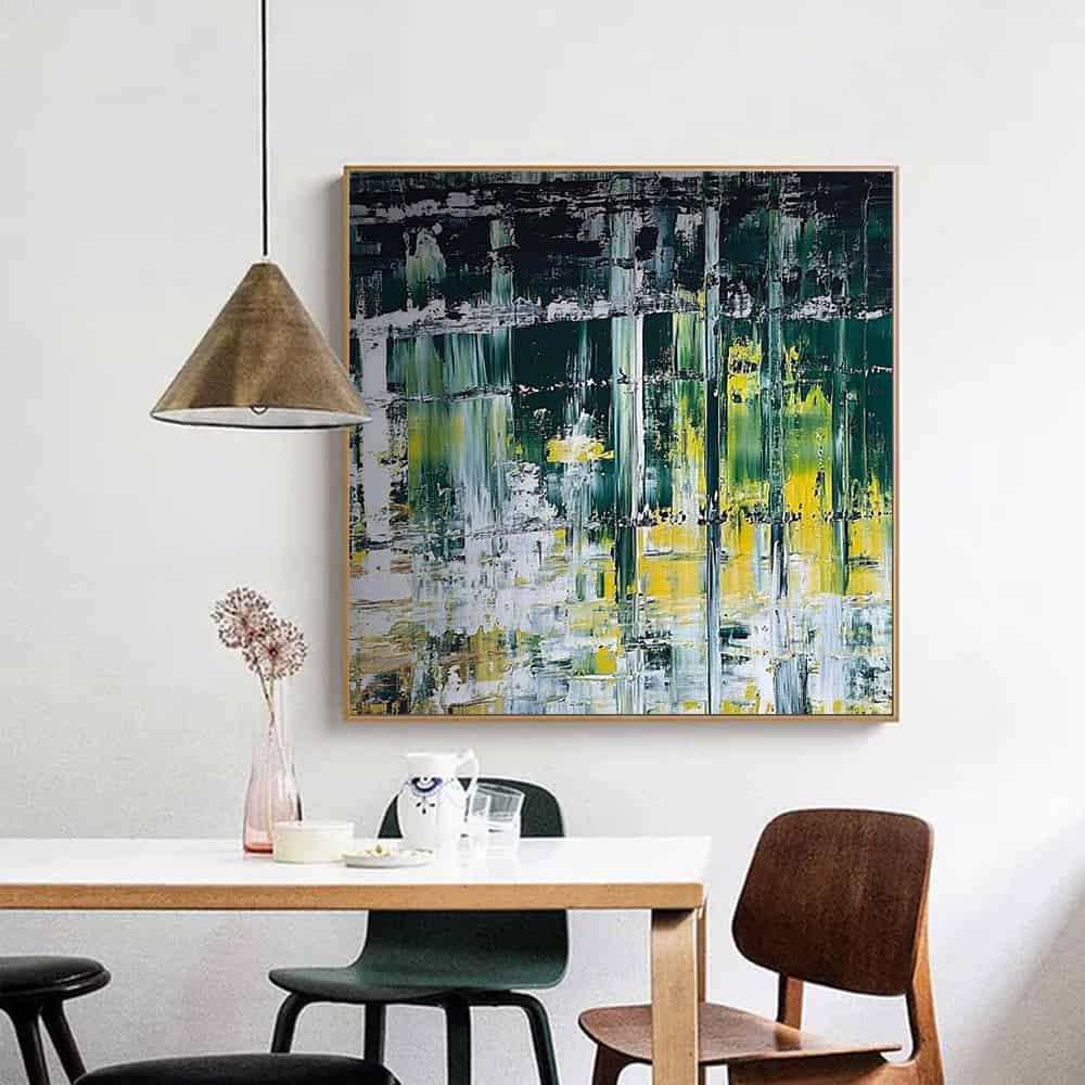 GREEN ABSTRACT ART "VERDANT REFLECTION"