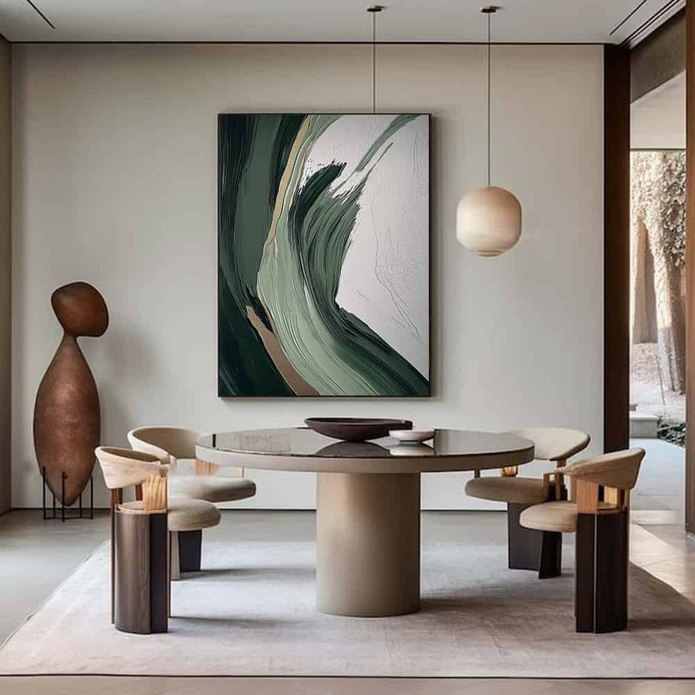 GREEN ABSTRACT ART "VERDANT RUSH"