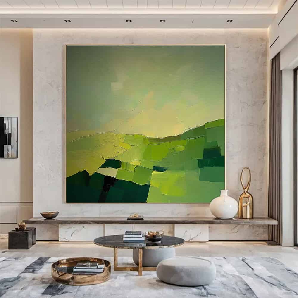 GREEN ABSTRACT ART "VERDANT VISTA"