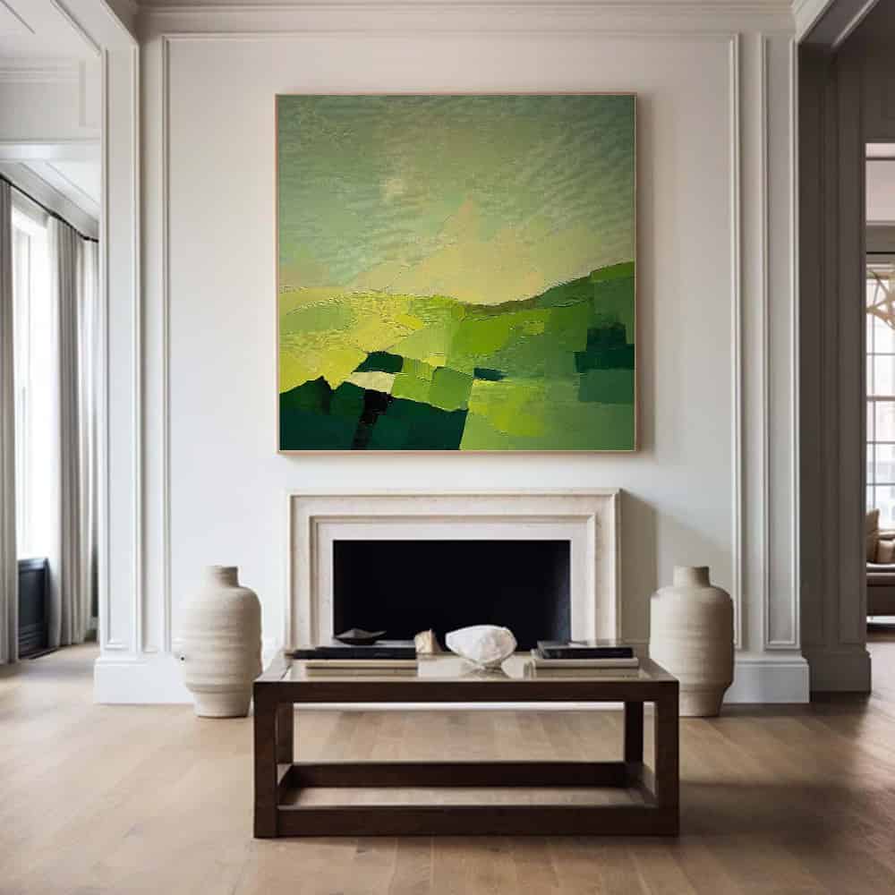 GREEN ABSTRACT ART "VERDANT VISTA"