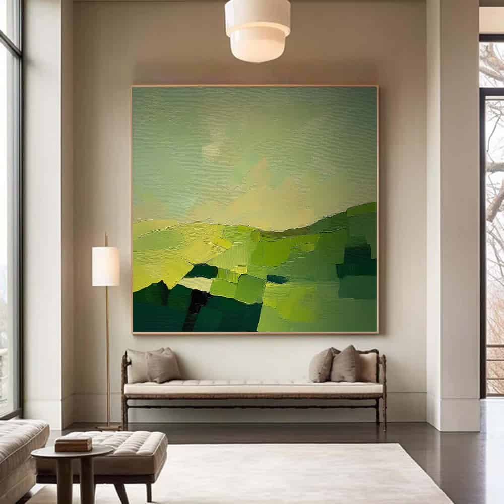 GREEN ABSTRACT ART "VERDANT VISTA"
