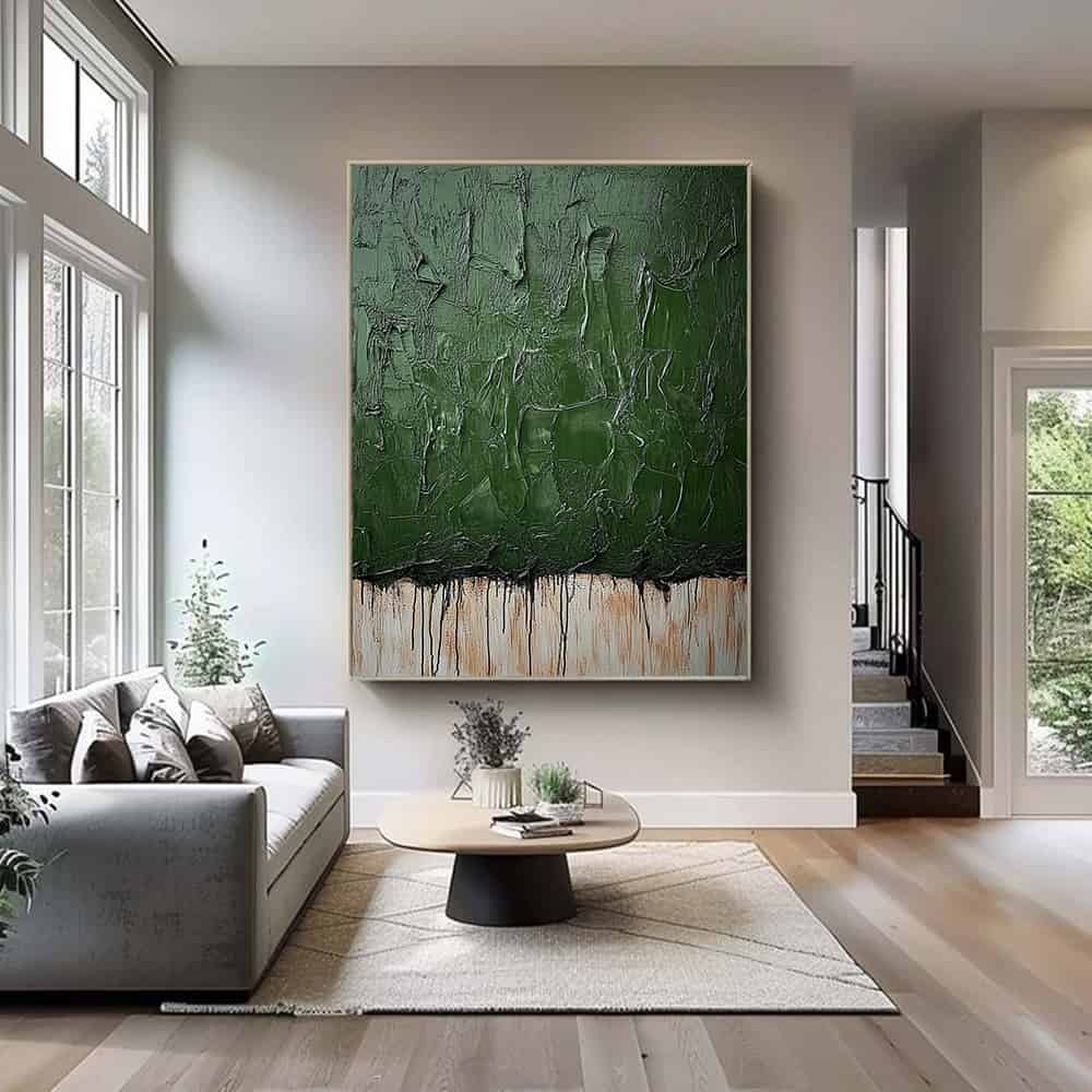GREEN ABSTRACT ART "VERDANT WEEP"