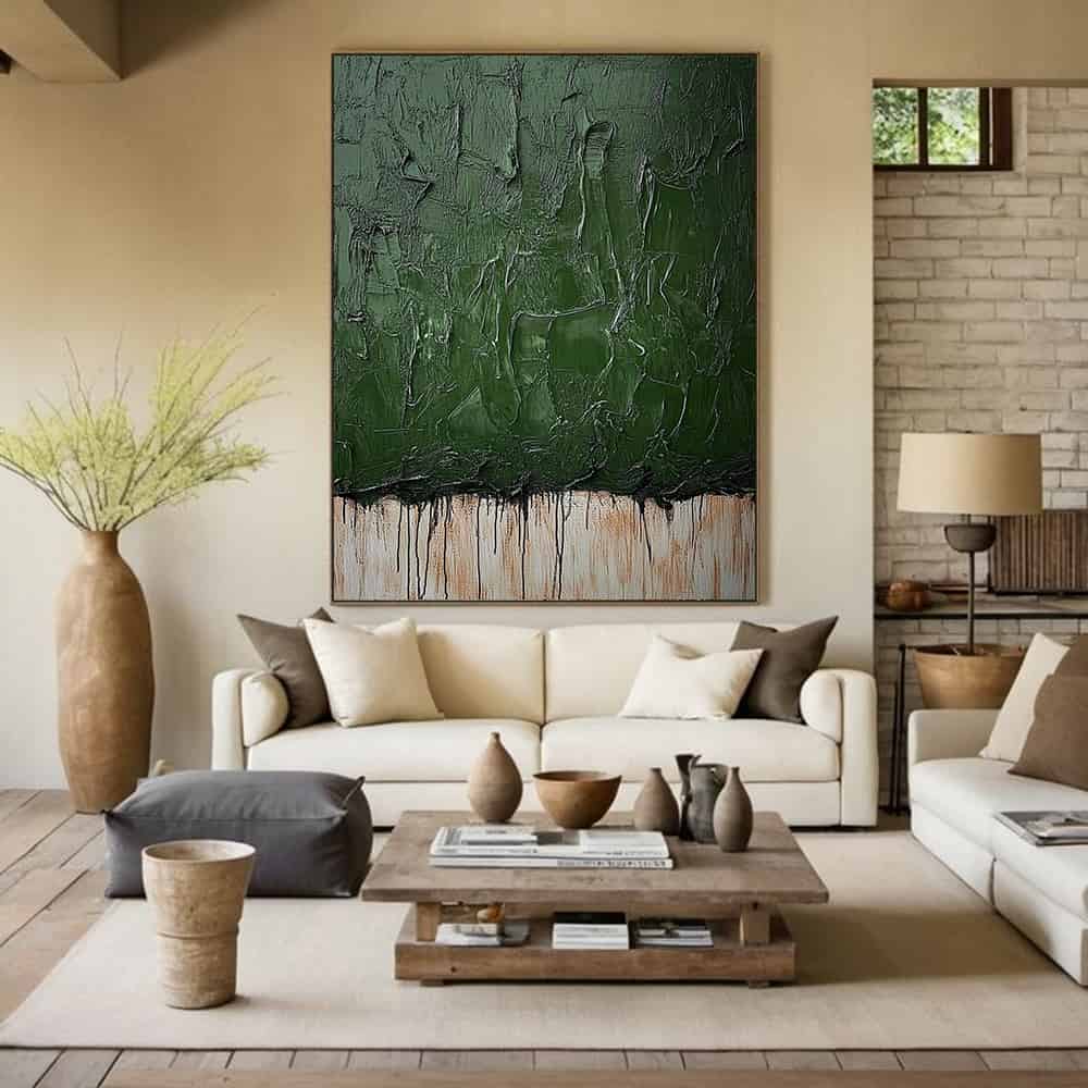 GREEN ABSTRACT ART "VERDANT WEEP"