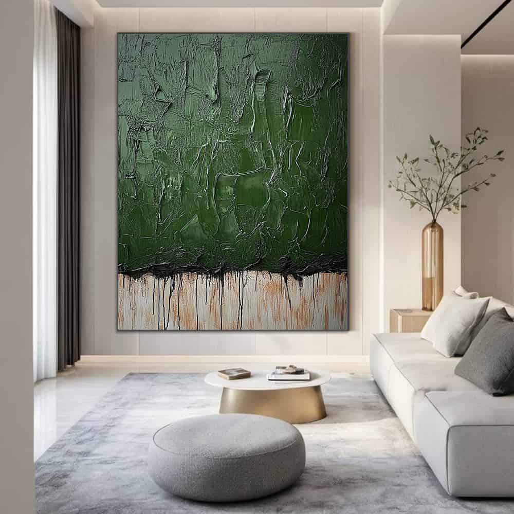 GREEN ABSTRACT ART "VERDANT WEEP"