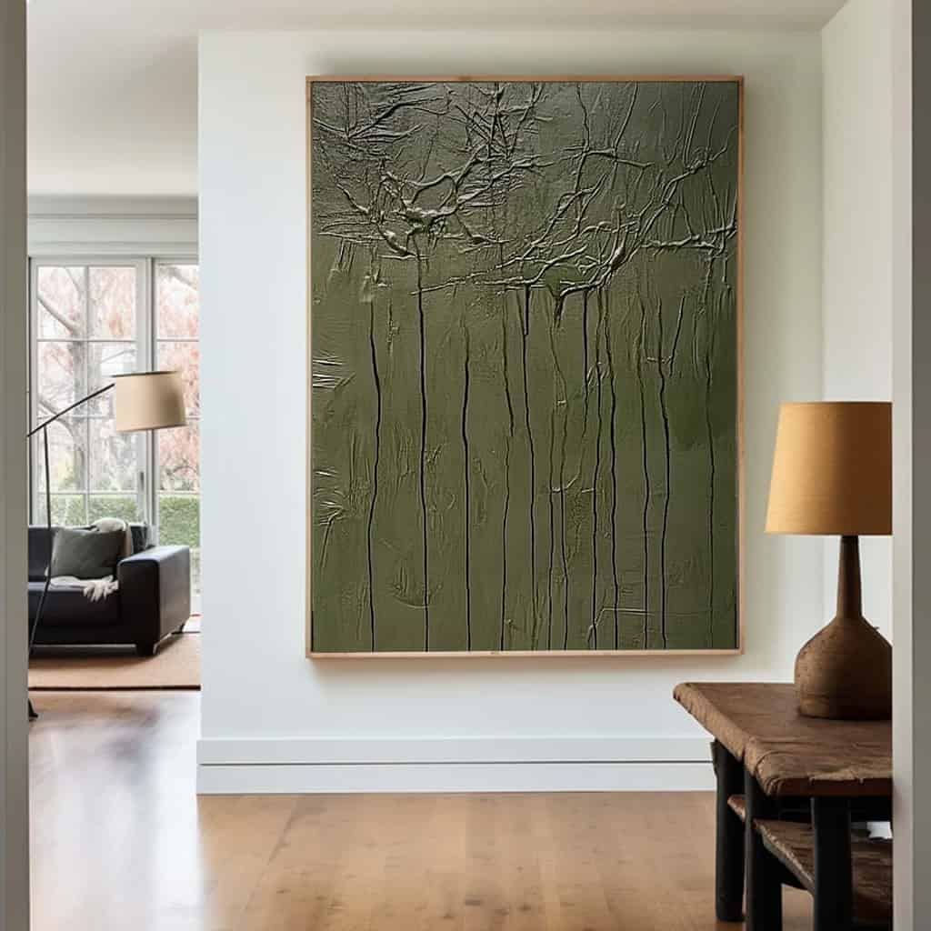 GREEN ABSTRACT ART "WEEPING WOODS"