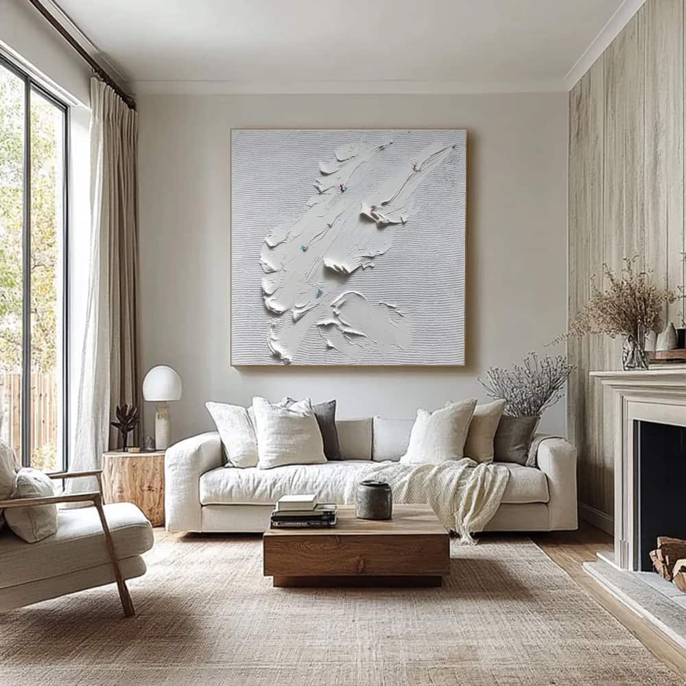 MINIMALIST ART "THE WHITE CASCADE"