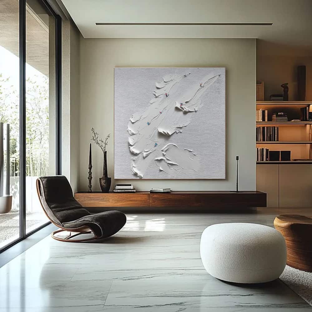 MINIMALIST ART "THE WHITE CASCADE"