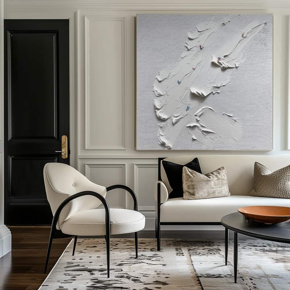 MINIMALIST ART "THE WHITE CASCADE"
