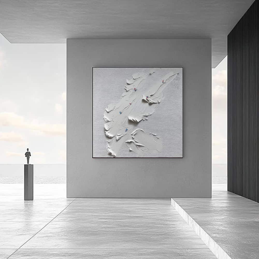 MINIMALIST ART "THE WHITE CASCADE"