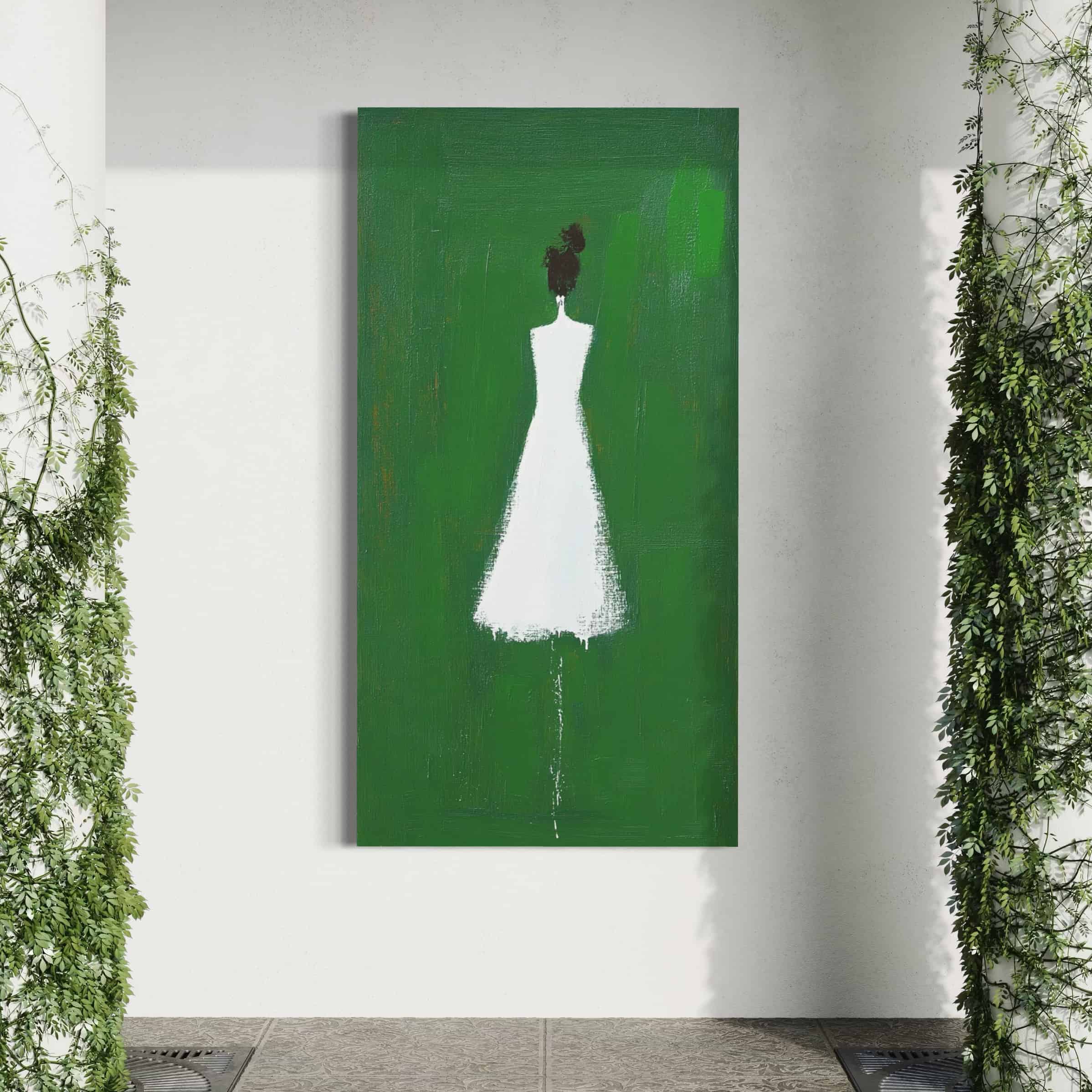 MINIMALIST FIGURATIVE: "EMERALD SILHOUETTE"
