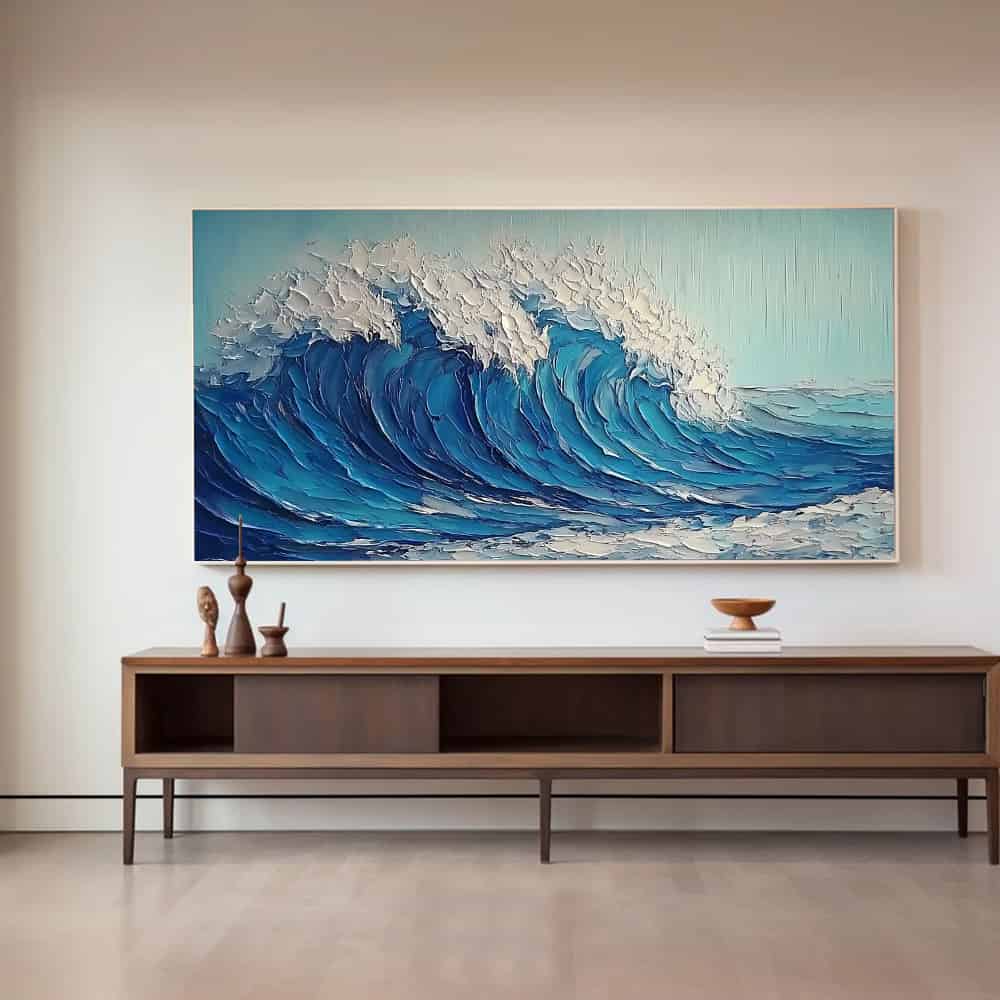 RICH TEXTURED ART "AZURE CREST"