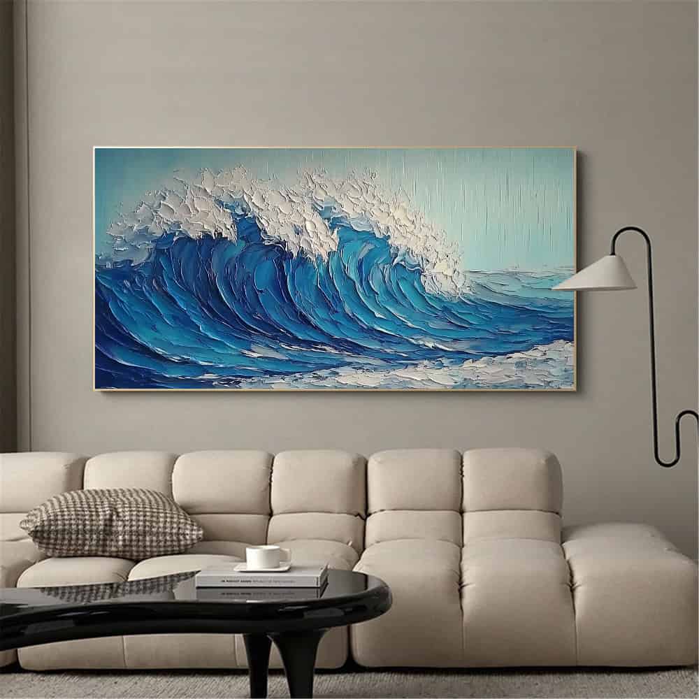 RICH TEXTURED ART "AZURE CREST"