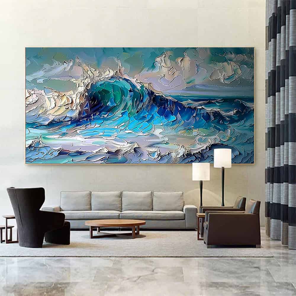 RICH TEXTURED ART "AZURE CREST"