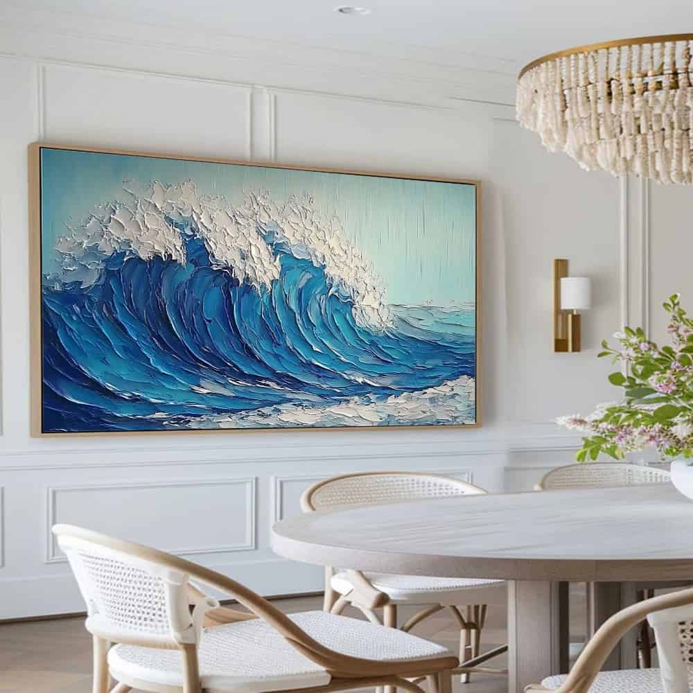 RICH TEXTURED ART "AZURE CREST"