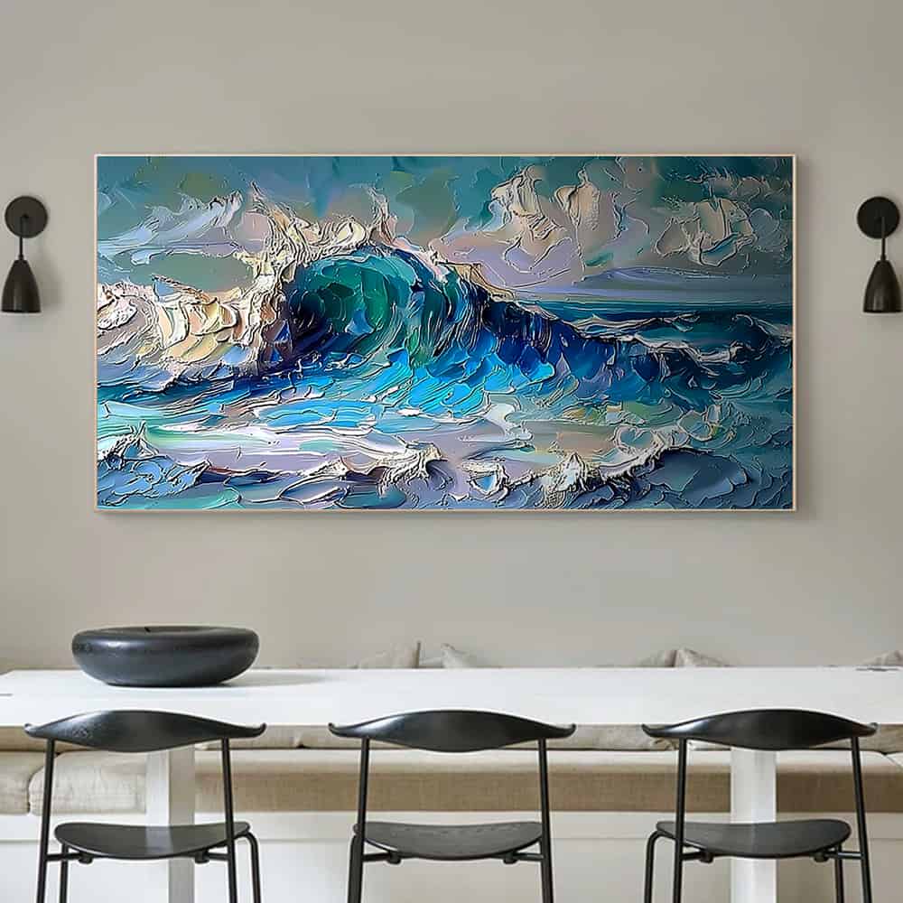 RICH TEXTURED ART "AZURE CREST"