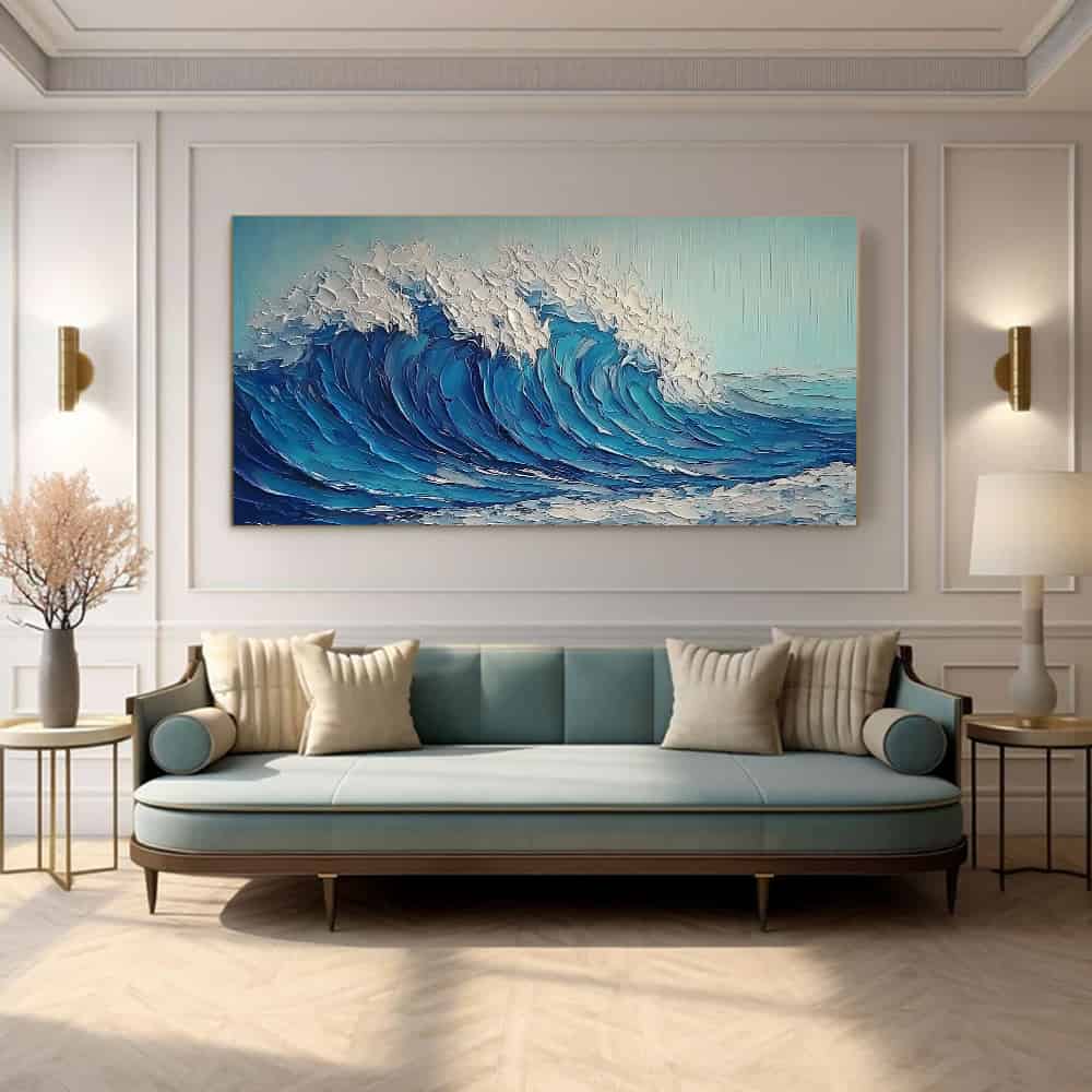 RICH TEXTURED ART "AZURE CREST"