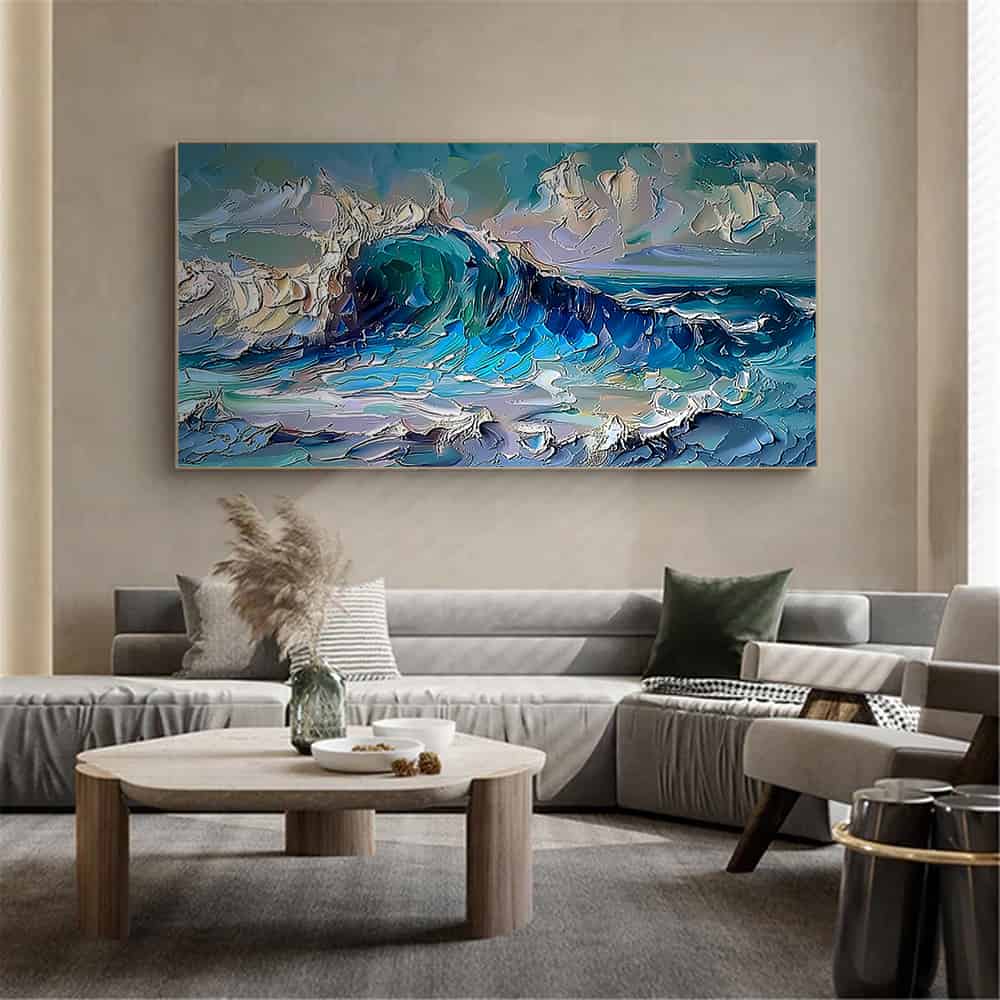 RICH TEXTURED ART "AZURE CREST"