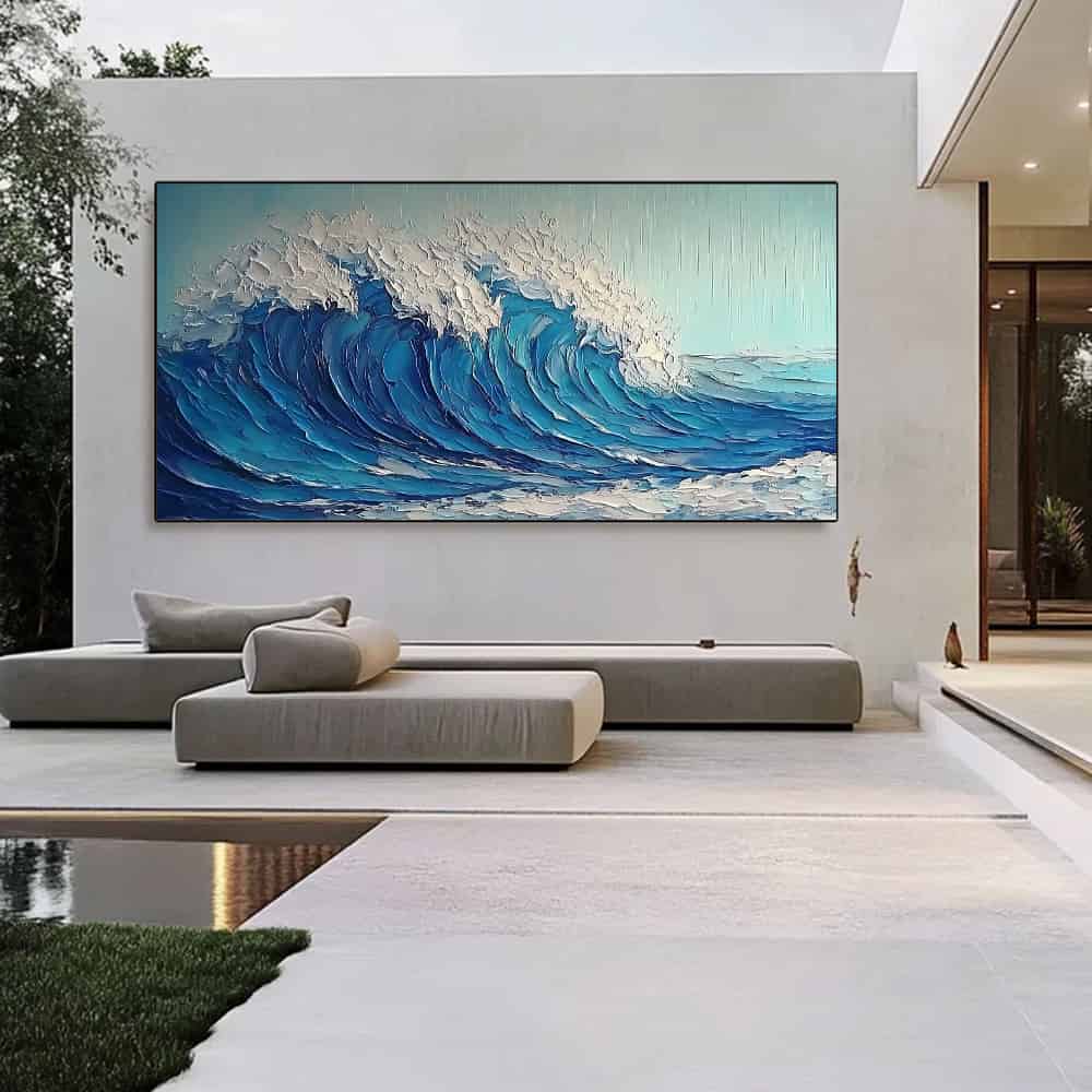 RICH TEXTURED ART "AZURE CREST"