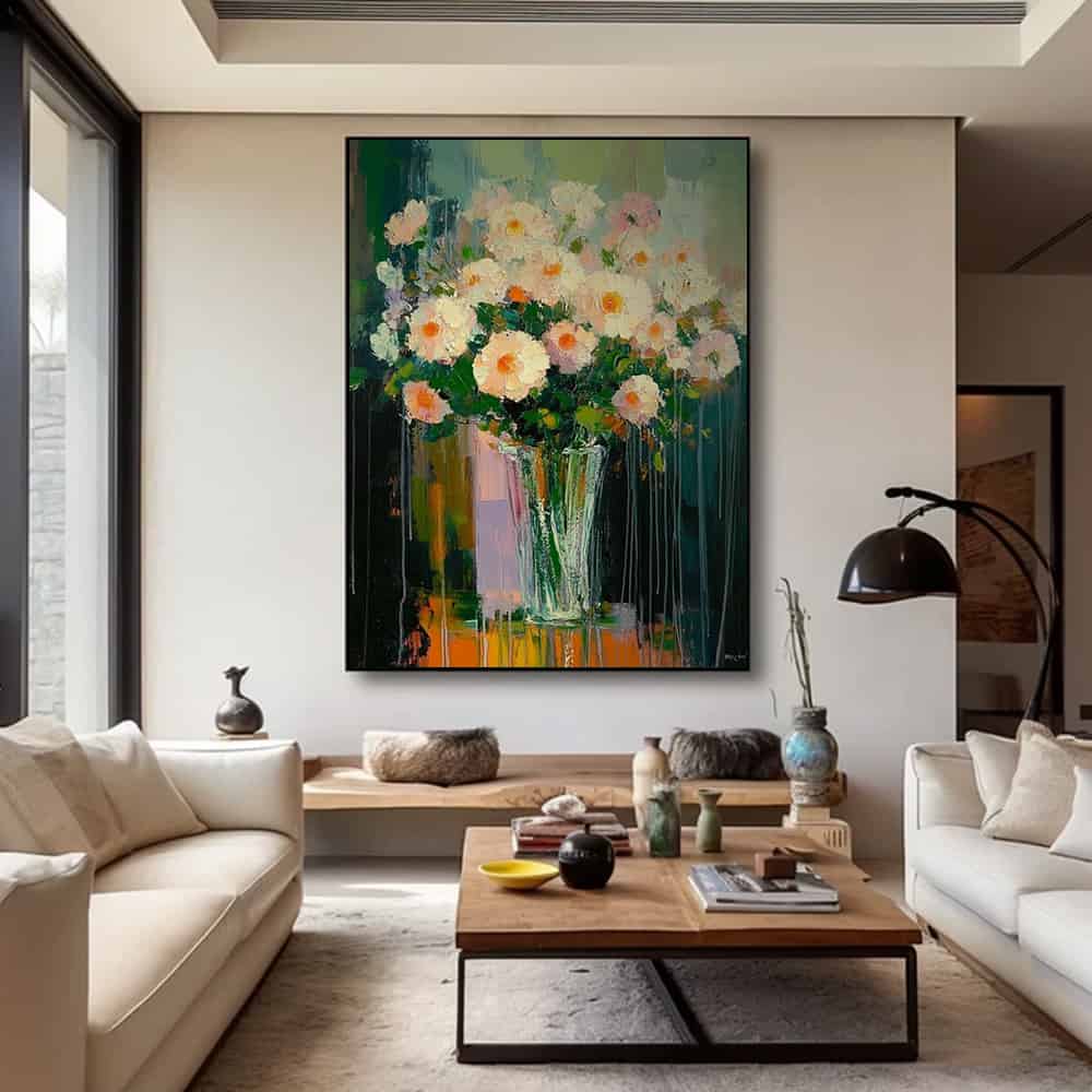 RICH TEXTURED ART "DEFIANT BLOSSOMS"