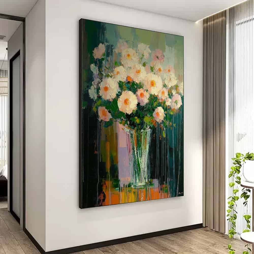 RICH TEXTURED ART "DEFIANT BLOSSOMS"