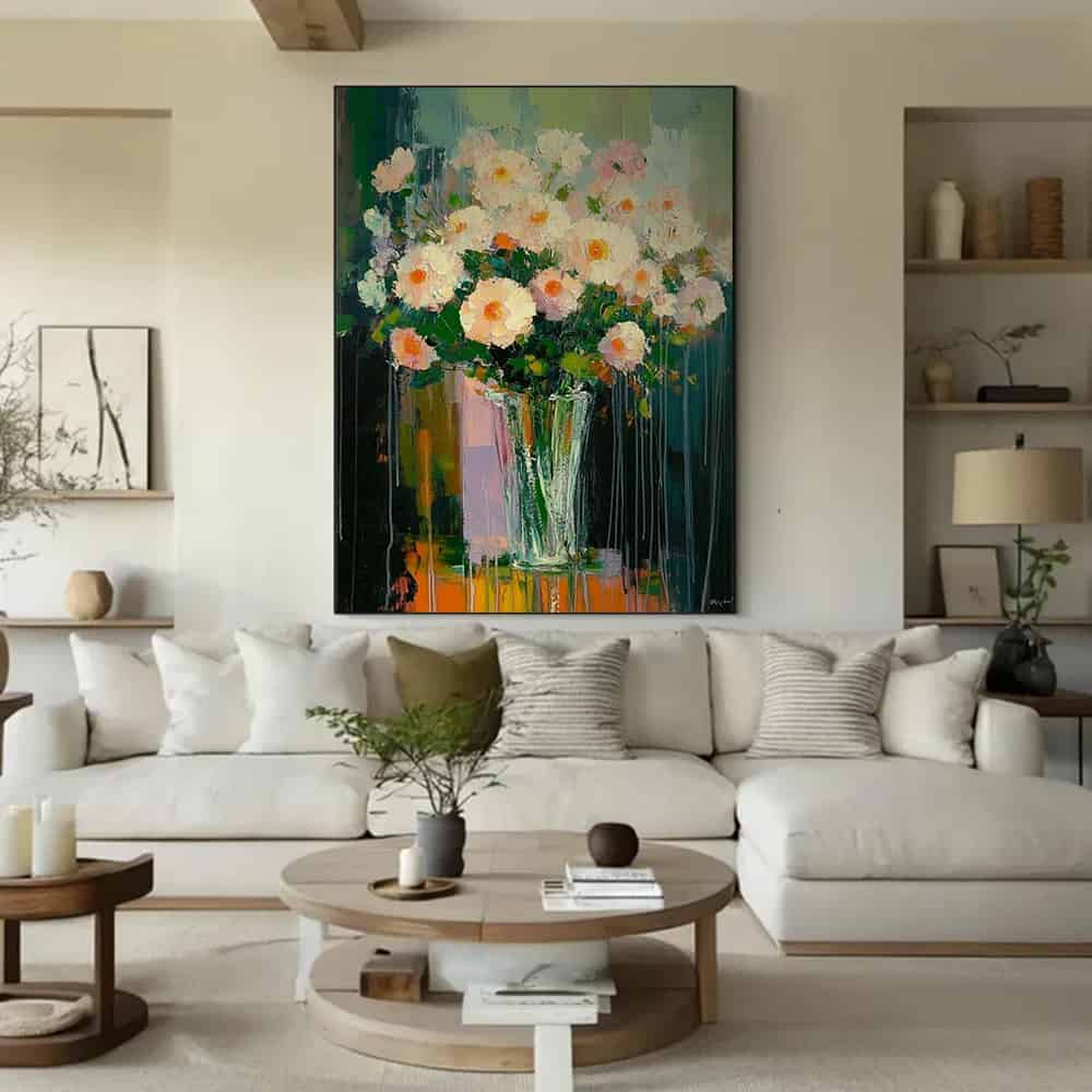 RICH TEXTURED ART "DEFIANT BLOSSOMS"